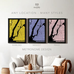 Any Location Map Print - Metronome Dark
