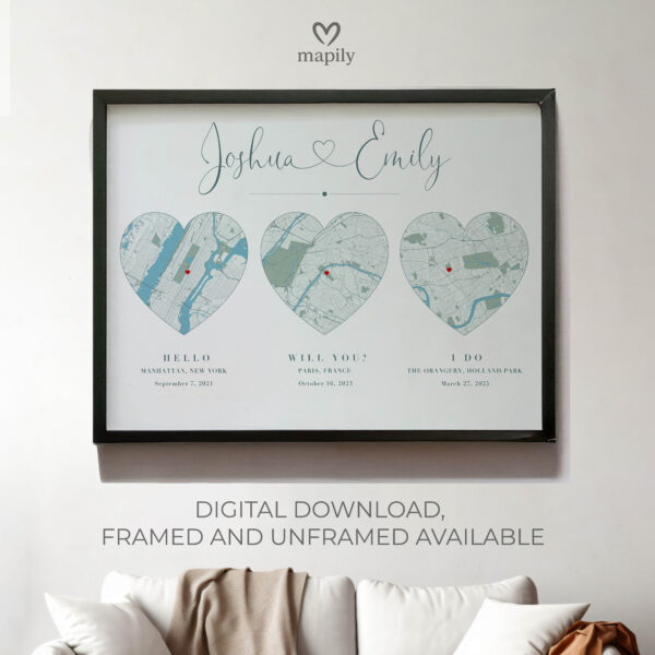 Hello, Will You, I Do Custom Map Print