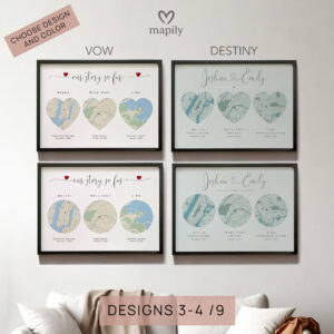 Meaningful location art Personalized Anniversary Gift, brought to life in a modern style
