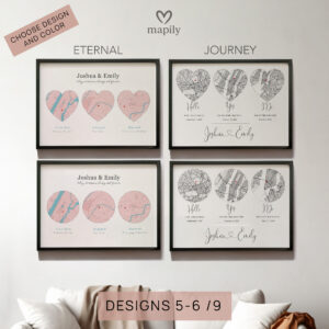Framed modern design print Personalized Anniversary Gift, created with visual clarity and purpose