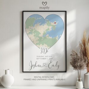 Sleek and refined wall piece of Personalised Wedding Print & Frame Gift, adding meaning to your space