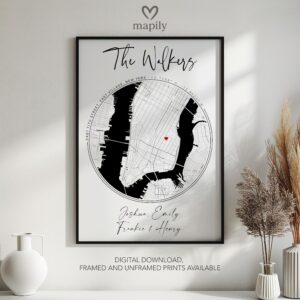 Personalised Family Home Custom Map