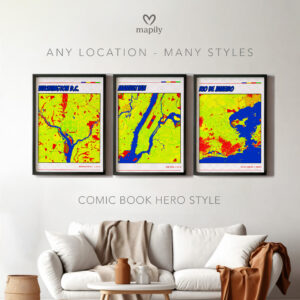 Elegant framed artwork showcasing Custom Map Prints, perfect for a statement wall