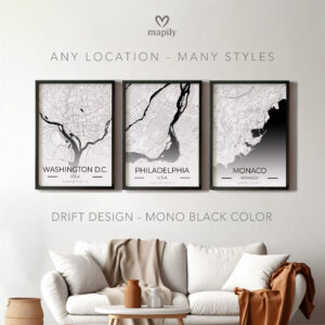 Custom artwork print Any Location Map Print, tailored for simplicity and emotional value