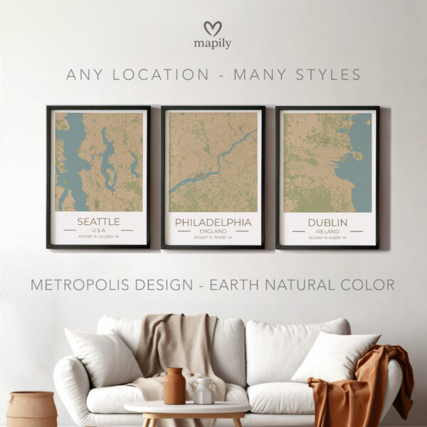 Crisp and clean artwork featuring City Map Prints, designed to elevate any interior