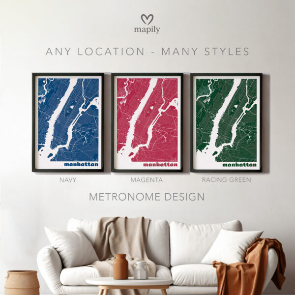 Visual celebration of Any Location Map Print, expressed through modern graphic design
