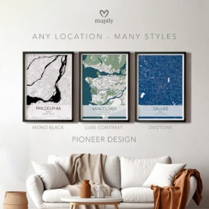 Subtle yet impactful design print Any Location Map Print, highlighting place and meaning