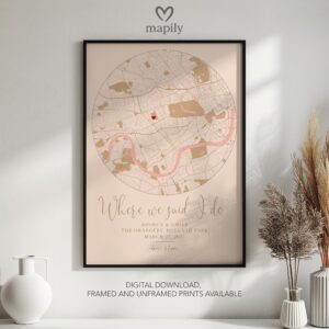 Framed art print featuring Anniversary Wedding Gift Print, offering a balance of simplicity and sentiment