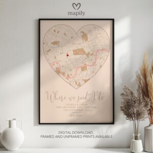 Elegant framed artwork showcasing Personalised Anniversary Gift, perfect for a statement wall