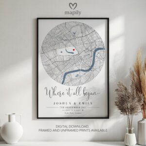 Custom-designed art print Anniversary Wedding Gift Print, capturing a meaningful place or moment