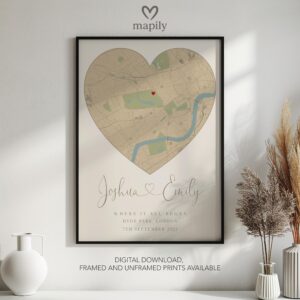 Crisp and clean artwork featuring Personalised Wedding Print & Frame Gift, designed to elevate any interior
