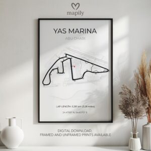 Stylish wall print highlighting Abu Dhabi F1, crafted for timeless interiors