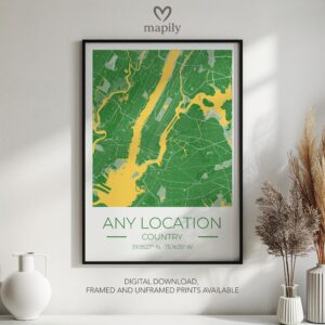 Custom artwork print City Map Prints, tailored for simplicity and emotional value