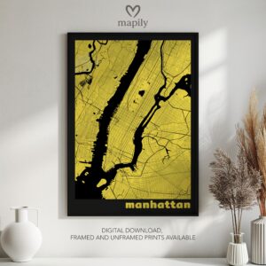 Contemporary print featuring City Map Prints, designed for stylish living spaces