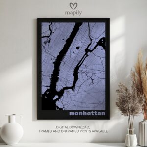 Clean and bold design showcasing Custom Map Prints, ideal for a gallery wall