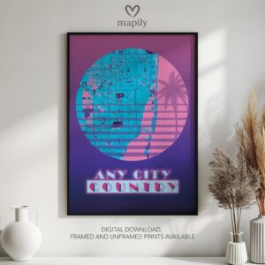 Framed and refined artwork of Custom Map Prints, designed for stylish interiors