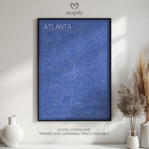 Stylish wall print highlighting Athens Map, crafted for timeless interiors