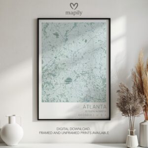 Custom-designed art print Atlanta Map, capturing a meaningful place or moment