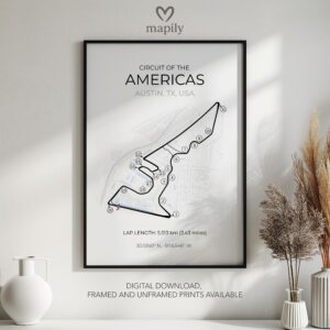 Striking graphic representation of Austin F1, designed to complement modern decor