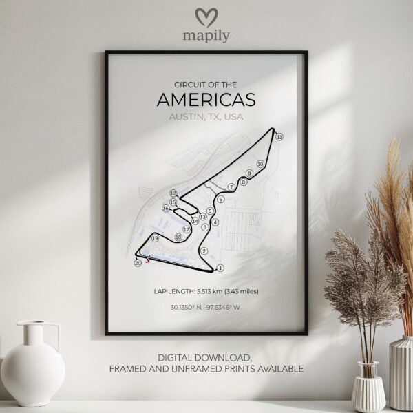 Striking graphic representation of Austin F1, designed to complement modern decor