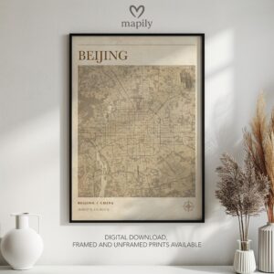 Statement wall art featuring Beijing Map, with a minimalist and personal touch