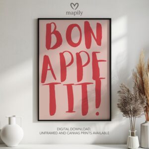 Bold text-based wall art BonAppetit, crafted for a modern interior with a touch of attitude