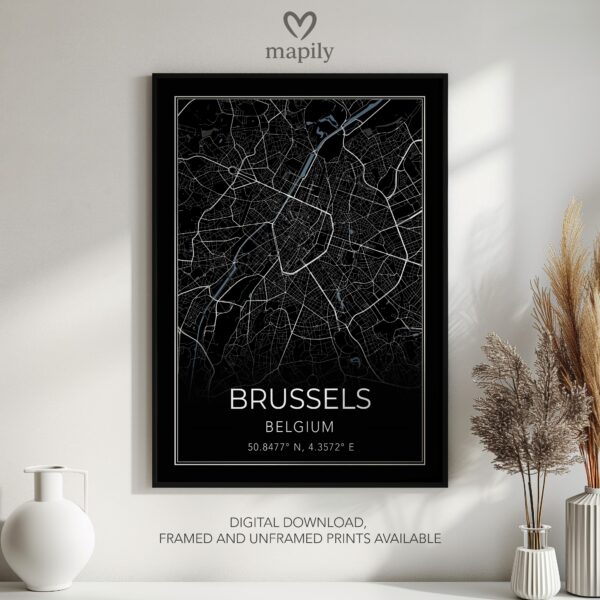 Visual celebration of Brussels Map, expressed through modern graphic design