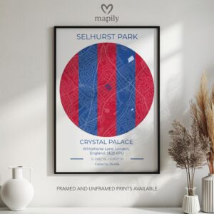 Timeless print of Crystal Palace Stadium Map, crafted for those who appreciate subtle details