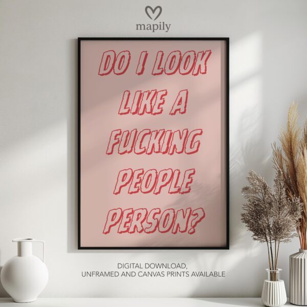 Elegant typography wall art Do I Look Like, designed to complement minimalist and contemporary interiors