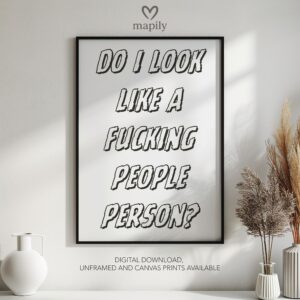 Contemporary typography print with a bold and eye-catching design Do I Look Like Gift Idea, framed for a sleek aesthetic