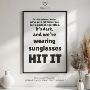 Subtle and stylish monochrome wall print It's Dark And We're Wearing Sunglasses Hit It!, designed to elevate everyday spaces