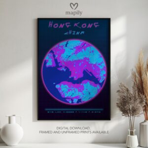Designer wall art showcasing Hong Kong Map, adding elegance to your surroundings