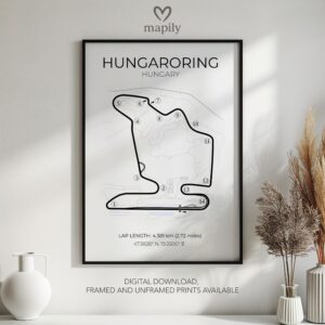 Refined and minimalist wall art of Hungary F1, suitable for every design taste