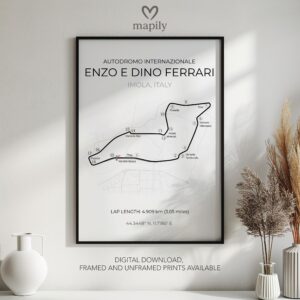 Personalised wall decor print Imola F1, crafted with thoughtful design