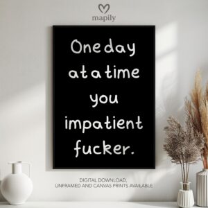 Modern framed wall art piece featuring a simple yet elegant design Impatient fuckers, suited for any interior style