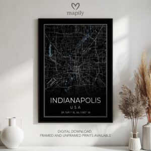 Design-forward art print showcasing Indianapolis Map, perfect for home or workspace