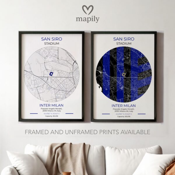 Sleek and refined wall piece of Inter Milan Stadium Map, adding meaning to your space