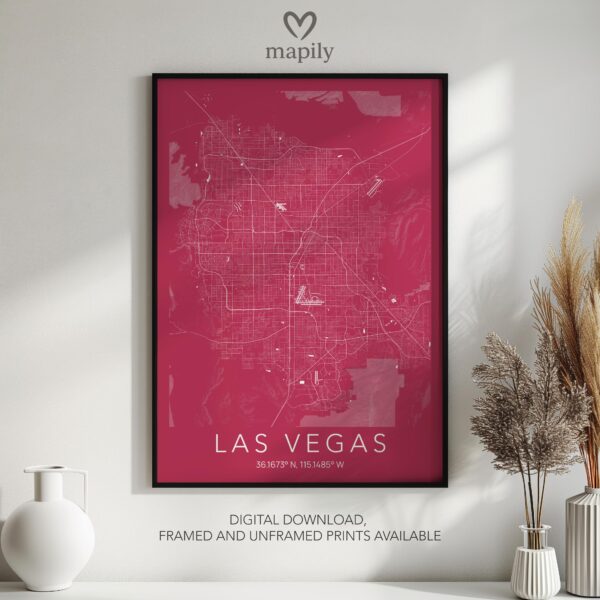 Contemporary print featuring Any Location Map Print, designed for stylish living spaces