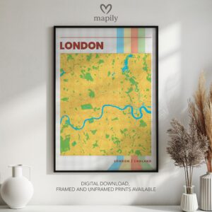 Timeless print of London Map, crafted for those who appreciate subtle details