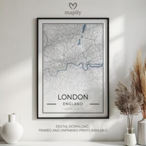 Subtle yet impactful design print London City Map, highlighting place and meaning