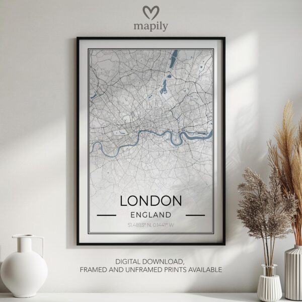 Subtle yet impactful design print London City Map, highlighting place and meaning