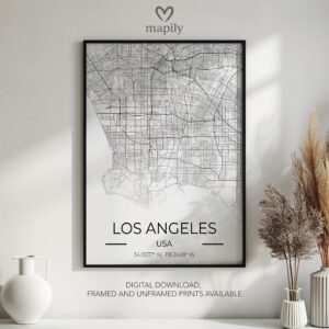 Custom-designed art print Los Angeles Map, capturing a meaningful place or moment
