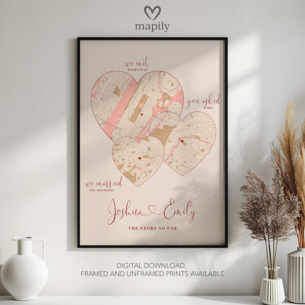 Refined and minimalist wall art of Marriage Wedding Anniversary Gift, suitable for every design taste