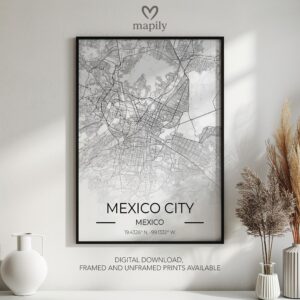 Timeless print of Mexico City Map, crafted for those who appreciate subtle details
