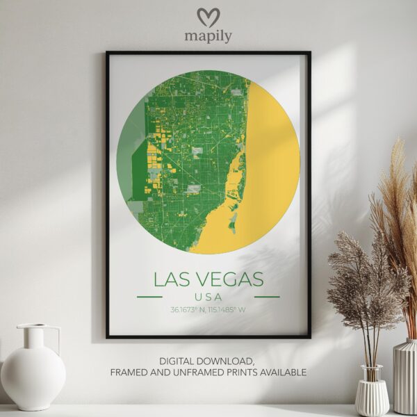 Minimalist map-inspired artwork Miami City Map, ideal for a thoughtful interior touch