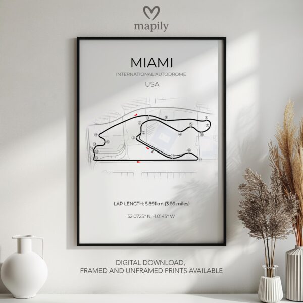Meaningful location art Miami F1, brought to life in a modern style