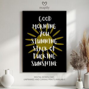 Minimalist framed art print with a clean and sophisticated design Morning Sunshine, blending seamlessly into any space