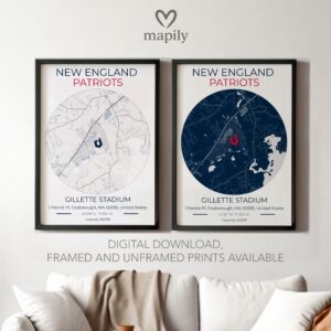 Timeless print of New England Patriots Stadium Map, crafted for those who appreciate subtle details