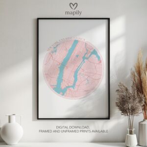 Crisp and clean artwork featuring New York Map, designed to elevate any interior