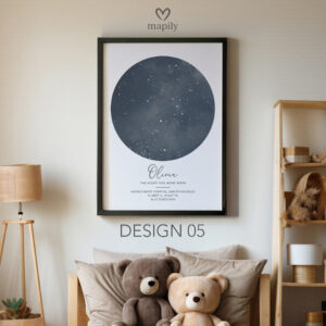 Clean and stylish star chart wall art The Night You Were Born Star Map, blending science and sentiment